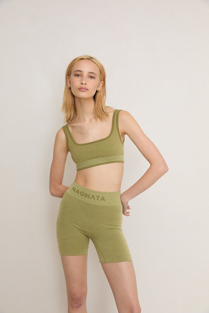 FINE RIB WOOL BRALET - FAUNA