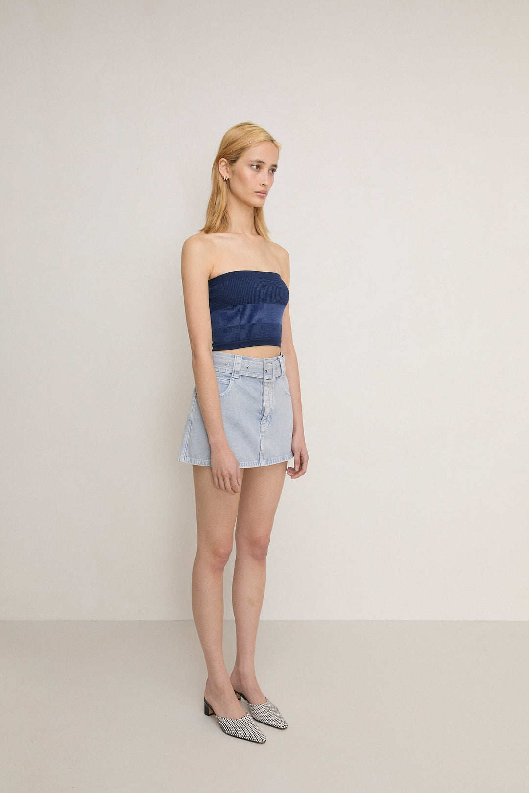 TUBE WOOL CROP - NAVY
