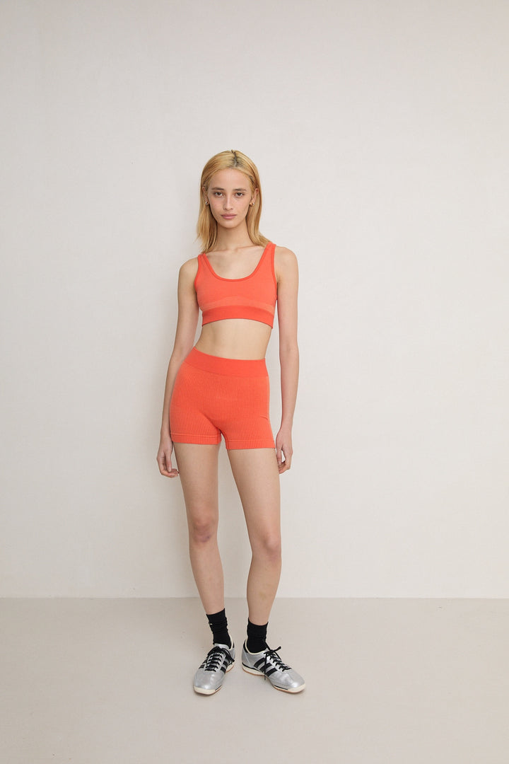 MICRO WOOL MINI SHORT - PAPAYA