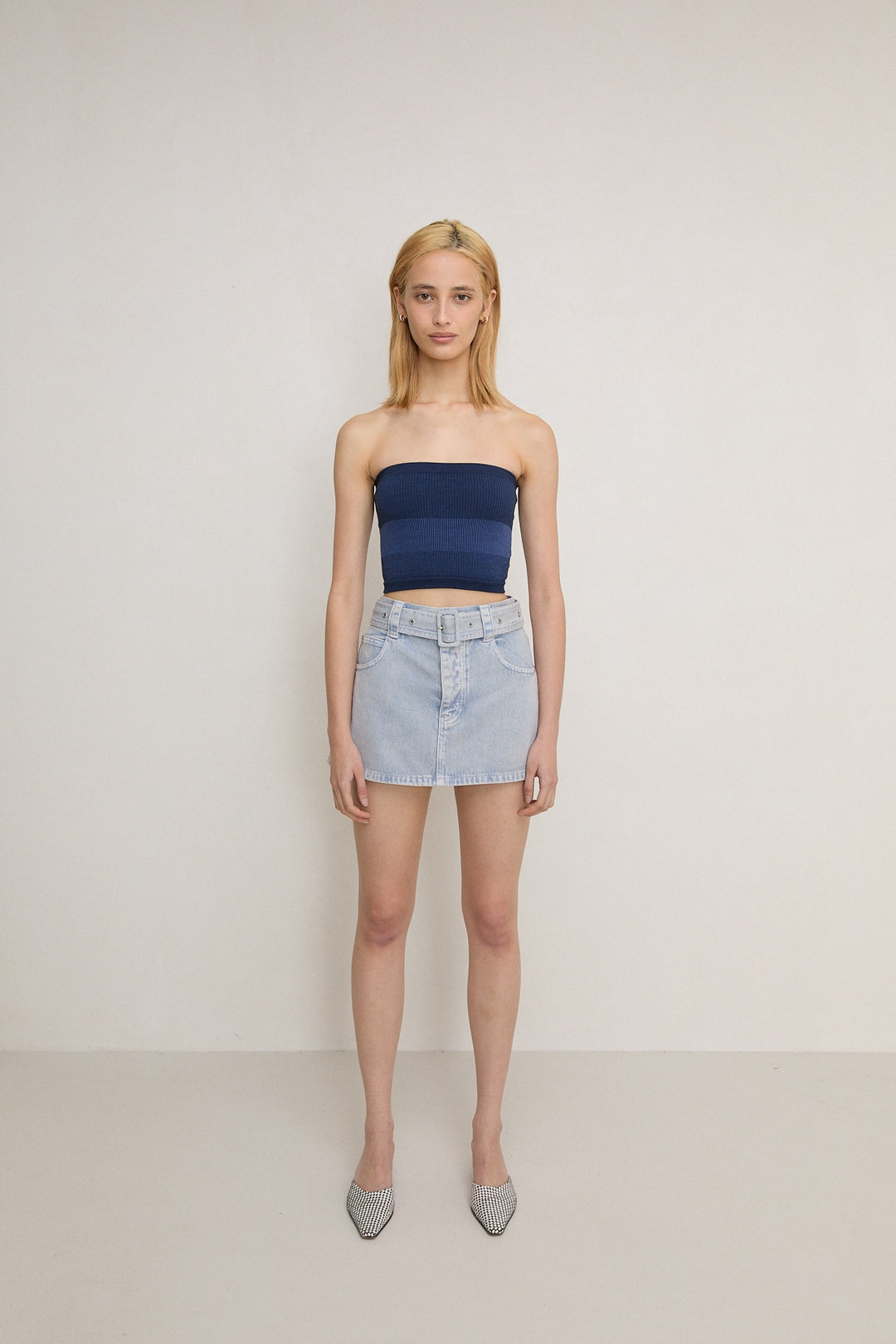 TUBE WOOL CROP - NAVY