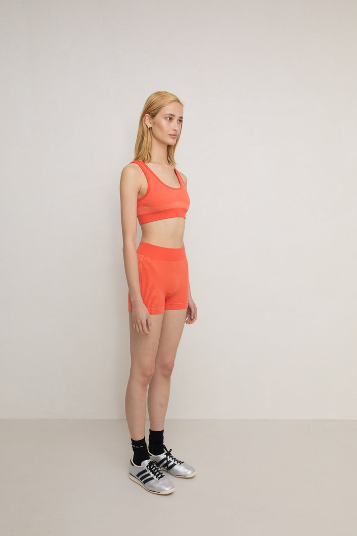 MICRO WOOL MINI SHORT - PAPAYA