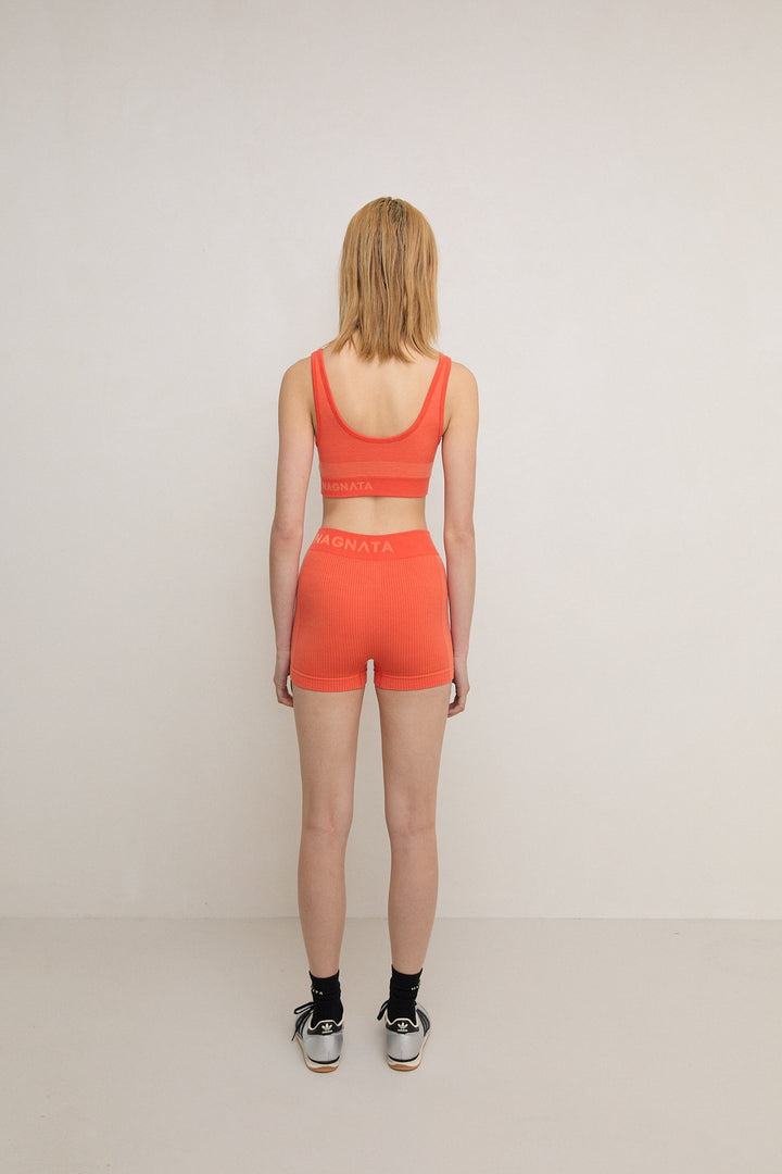 MICRO WOOL MINI SHORT - PAPAYA